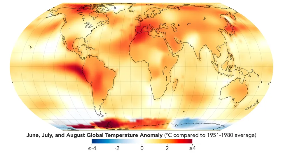 NASA证实2023年夏天是有记录以来地球上最热的一年
