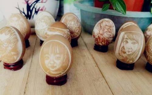世界上最贵的鸡蛋 鸡蛋雕刻照片 单人照300元