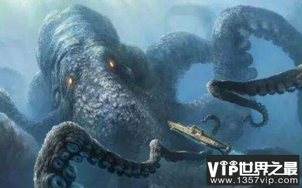 北海巨妖-克拉肯，比蓝鲸大百倍的巨型乌贼(口吞抹香鲸)