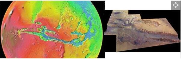 Valles Marineris 在颜色编码的地形视图中看到，好像是从地表上方 5,000 公里.jpg