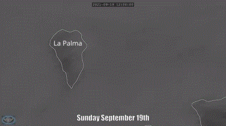经过半个世纪的沉寂后，卫星观测到西班牙拉帕尔马岛火山爆发.gif