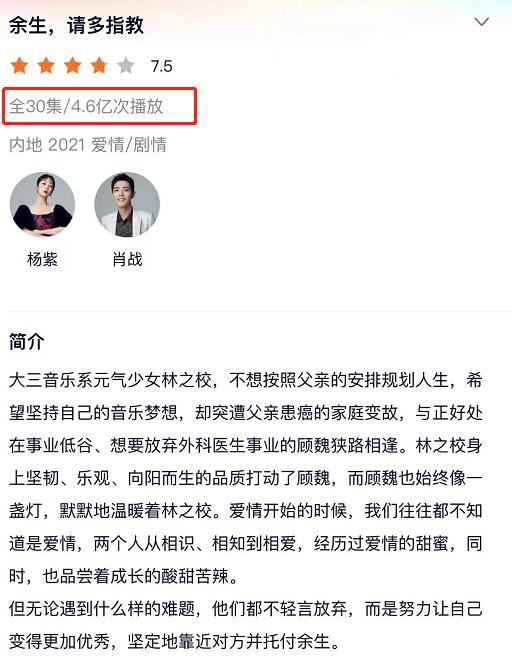 杨紫肖战2022年有在新剧拍摄吗（仅预告片播放4.6亿）(2)
